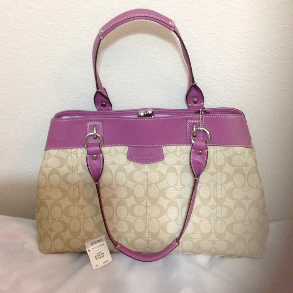 COPY - Purple and beige large coach bag. NWT